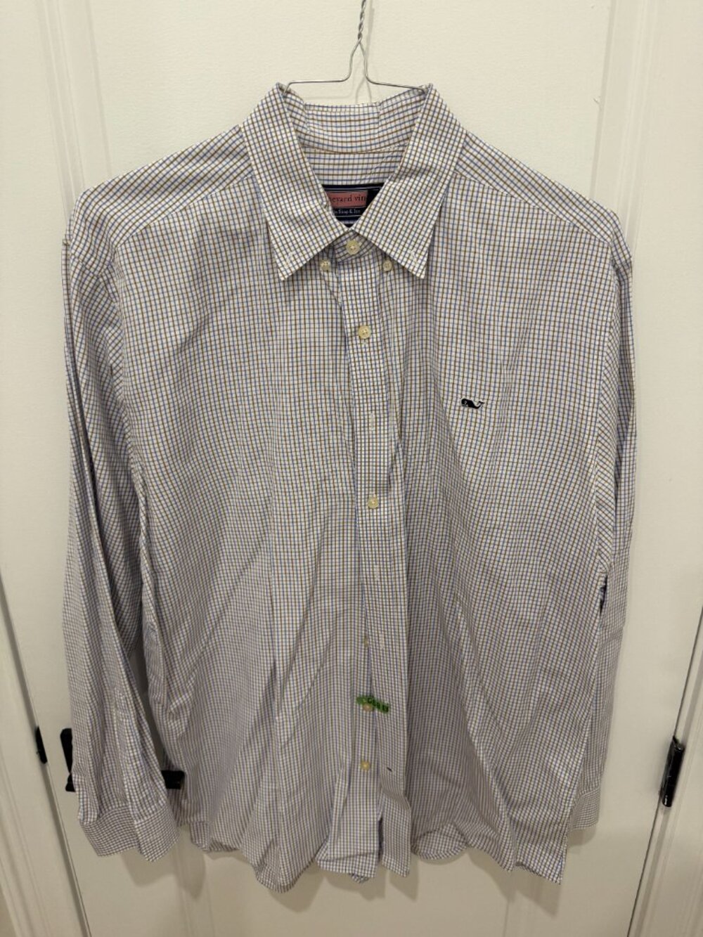 XL Yellow/Blue Vineyard Vines Long-Sleeve Button Down